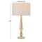 White Linen Traditional Buffet Lamp, 27" x 14" x 14"